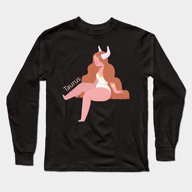 Taurus Princess Long Sleeve T-Shirt by West Lagos Designs